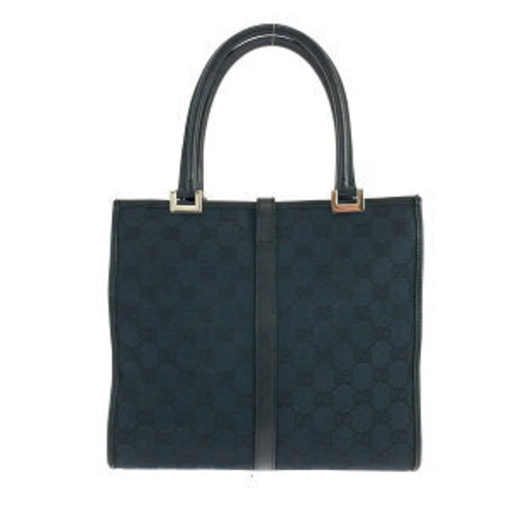 Gucci GG Jackie Handbag Tote Bag Black Canvas